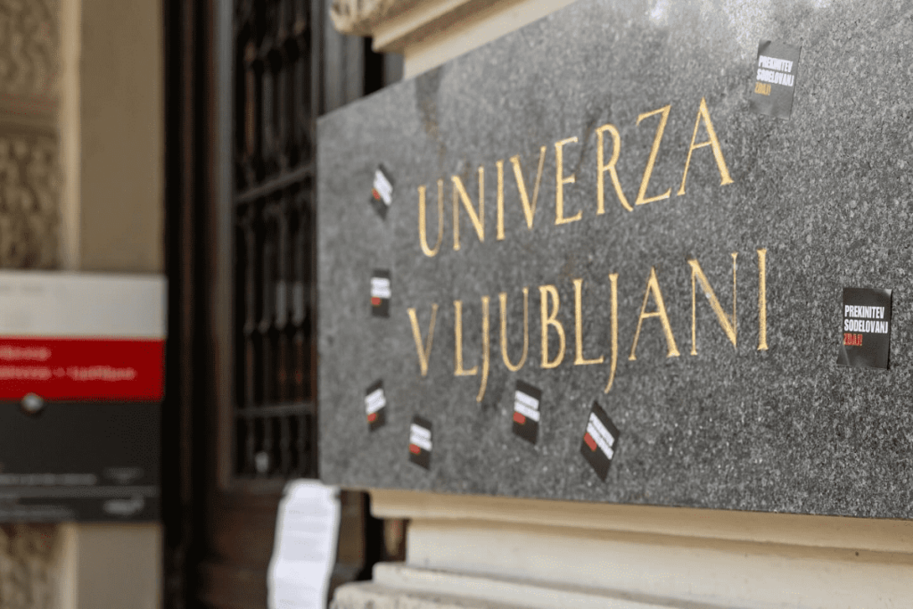 Univerza v Ljubljani, Protest Prekinitev sodelovanja z Izraelom Ljubljana, Slovenia 2025
