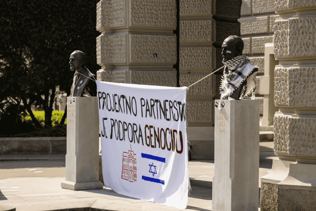 Univerza v Ljubljani, Protest Prekinitev sodelovanja z Izraelom Ljubljana, Slovenia 2025