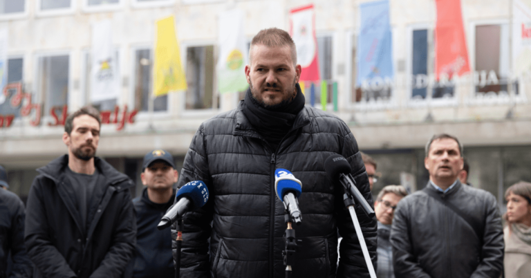 Delavska koalicija v podporo sindikalistu Davidu Švarcu 11.12.2025 Ljubljana, Slovenija