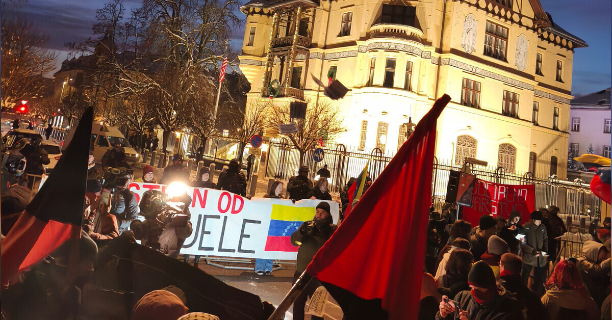 Shod solidarnosti z Venezuelo, proti imperialističnemu nasilju 8.1.2026 Ljubljana, Slovenija
