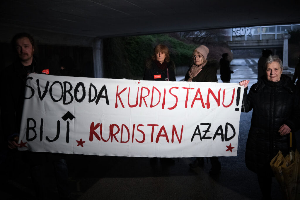 Solidarnostni protest za Rožavo Ljubljana, Slovenia 3.2.2026 Ljubljana for Rojava solidarity protest