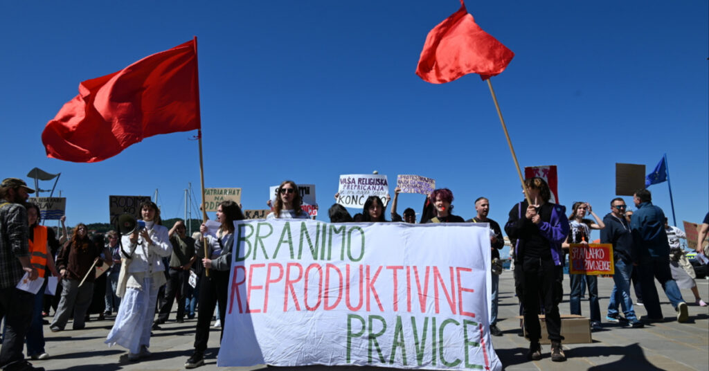 Shod za obranitev reproduktivnih pravic, proti Pohodu za življenje 17.5.2025 Koper, Slovenija