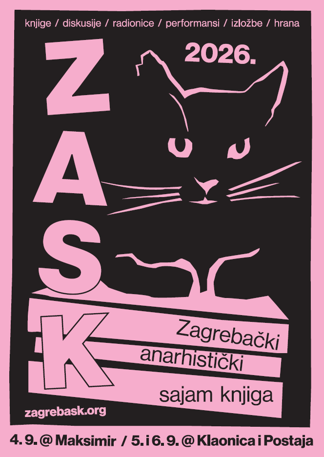 Zagrebški anarhistični sejem knjig 2026 ZASK 4. – 6. september 2026